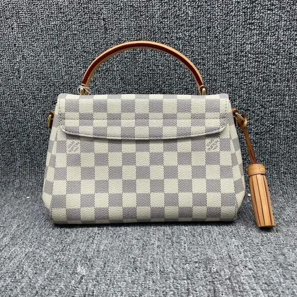 100% Authentic Louis Vuitton Croisette White Damier Azur Canvas Satchel Bag - Picture 2 of 16